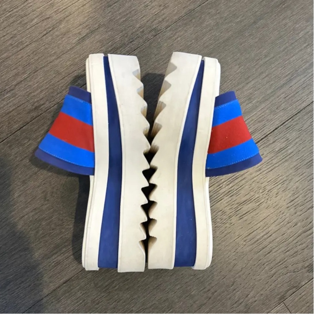 Stella Mccartney Color Block Canvas Platform Slid… - image 6